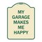 Signmission My Garage Makes Me Happy Heavy-Gauge Aluminum Architectural Sign A-DES-TG-1824-23866 - alternate 1